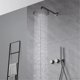 thumbnail image 3 of Simple black brass shower system with wall mounted design Two handles Dual control for Hot & Cold 2-function hidden bathroom Tap My Lux Decor Round, 3 of 12