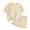 Khaki, variant on Girls Outfits&Set - Toddler Kids Boy Girl Solid Pullover Short Sleeve Sweatshirt T Shirt Crewneck Tops Shorts Set for Spring and Summer