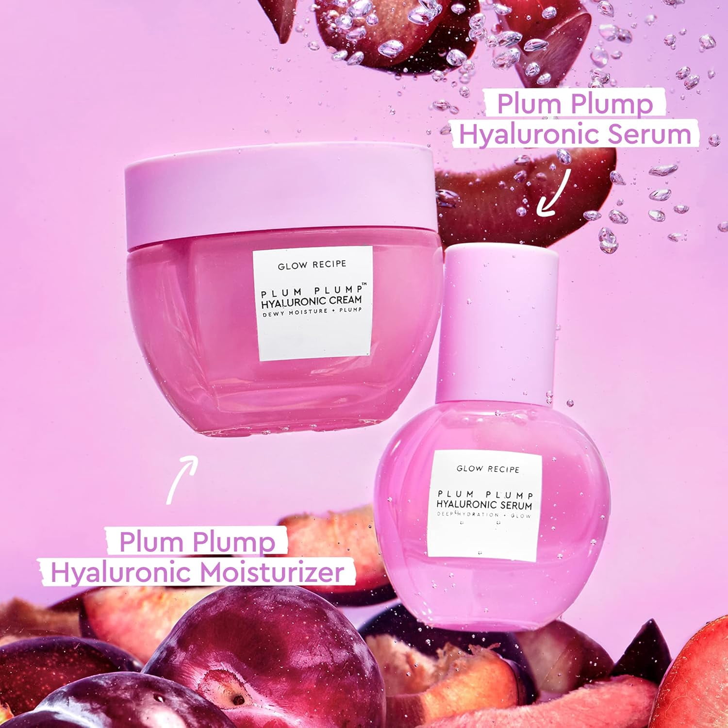 Glow Recipe Plum Plump Hyaluronic Acid Face Cream, Hydrating & Plumping Moisturizer with Peptides, Refillable, 50ml