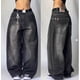 thumbnail image 4 of Vaqueros con estampado gótico Retro de Hip Hop americano para mujer Y2K, nueva venta de calle, pantalones de pierna ancha rectos sueltos, pantalones vaqueros Joker Unisex, 4 of 5