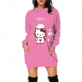thumbnail image 4 of Sudadera con capucha con estampado de Hello Kitty de Anime japonés para mujer, sudadera holgada de manga larga con cuello redondo y Hello Kitty para niñas y mujeres, 4 of 5