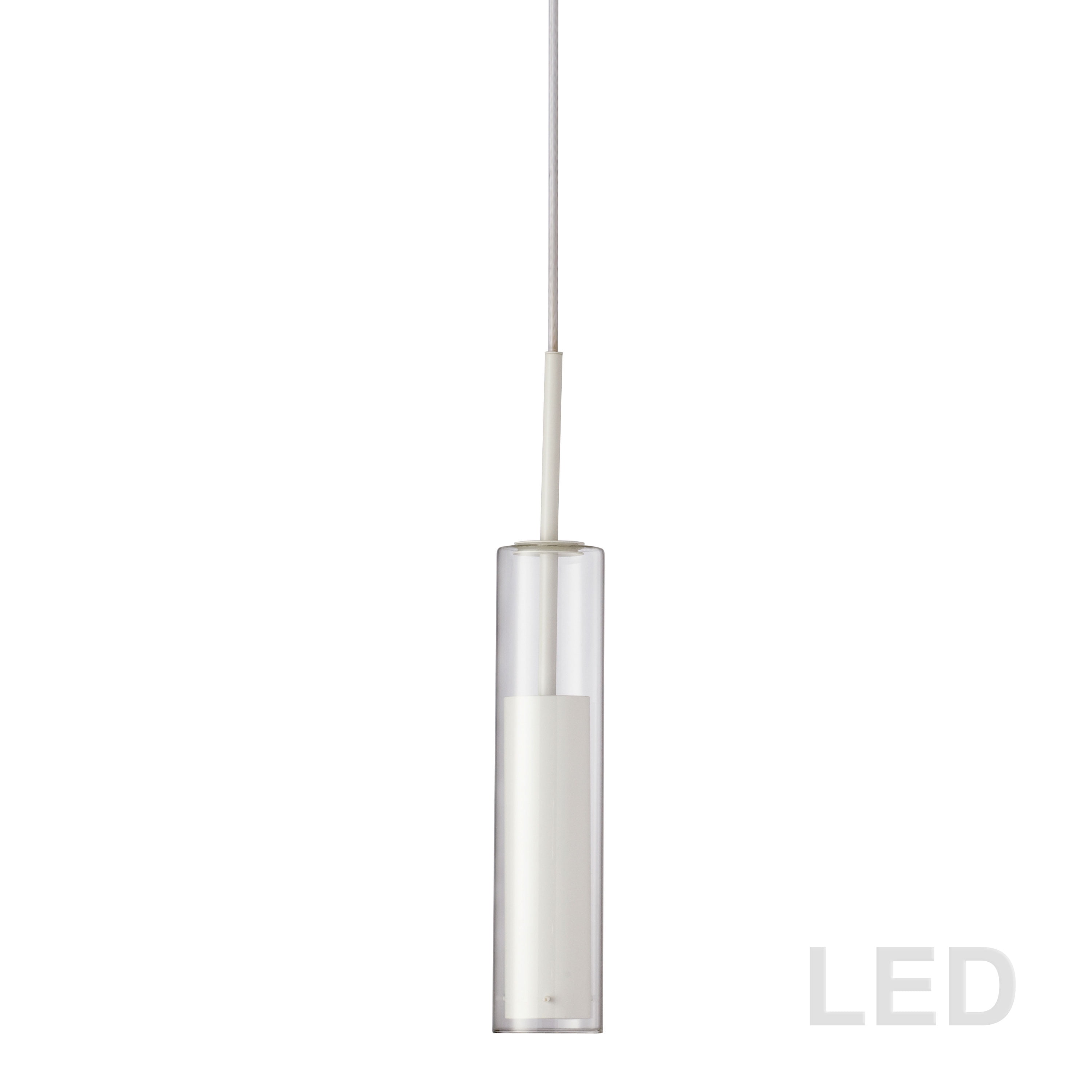 5W LED Pendant, White Finish