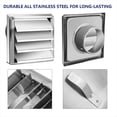 thumbnail image 2 of Cubierta de Ventilación Metálica para Secadora con Metálica, Rejilla de Ventilación Exterior de Acero Inoxidable con Rejilla de Fácil Instalación, 125 mm, 2 of 5