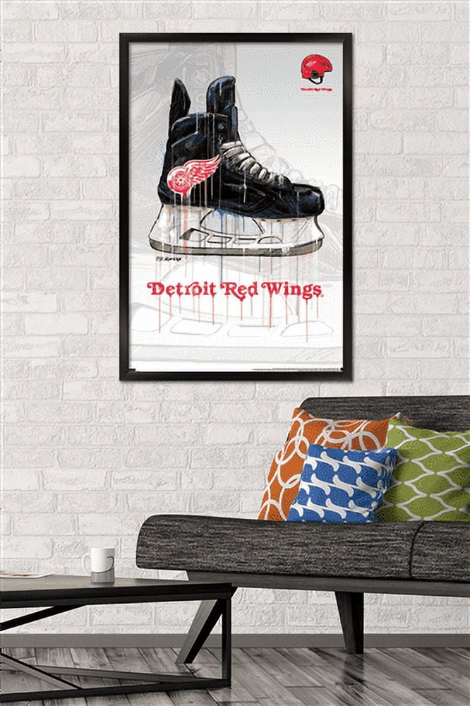 NHL Detroit Red Wings - Drip Skate 21 Wall Poster, 22.375" x 34", Framed