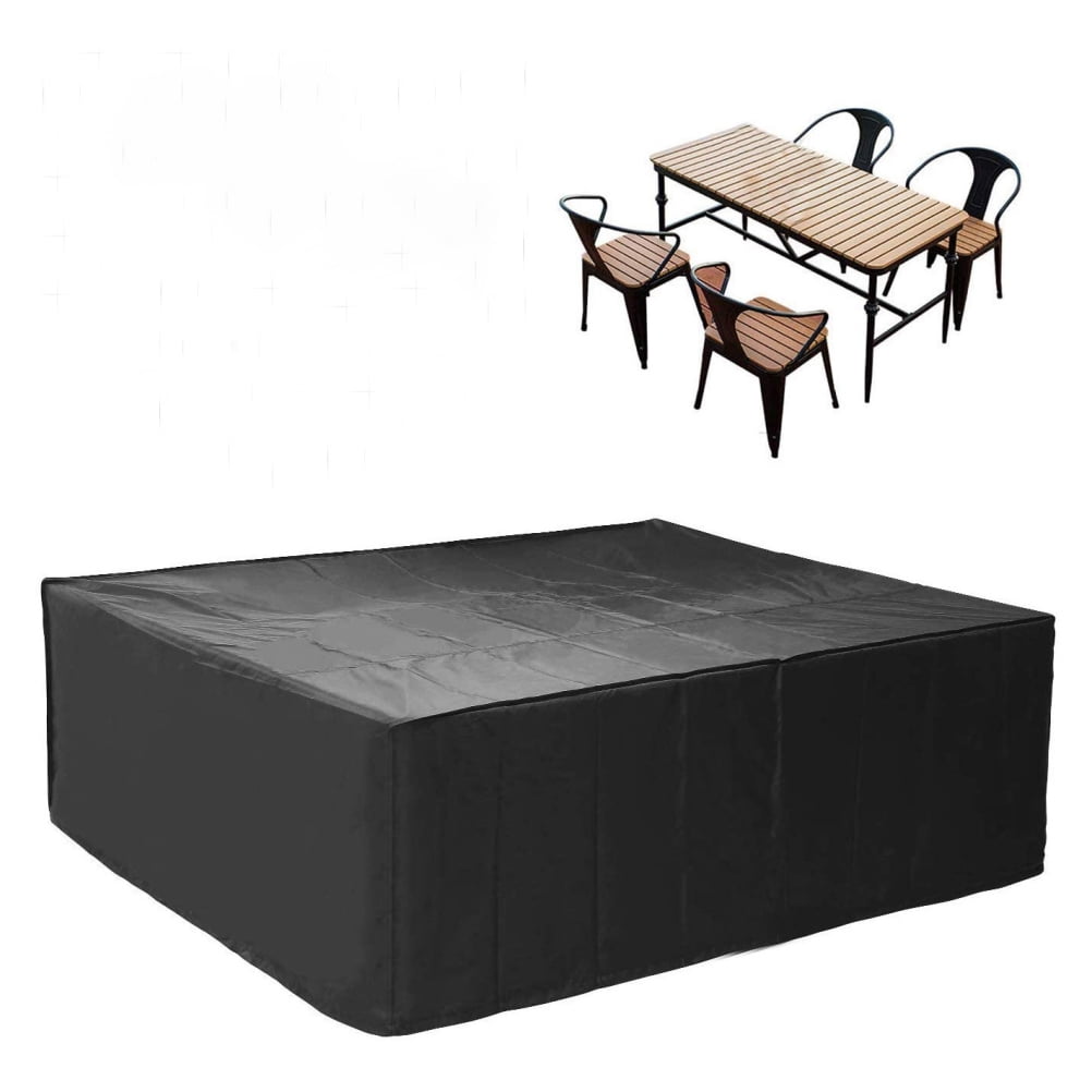 420D Oxford Cloth Outdoor Garden Furniture Cover with Hem Cord and 2