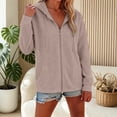 thumbnail image 3 of Aihuaihua Zip Up Hoodie Women Oversized 2026 Zip Up Y2K Hoodies Casual Long Sleeve Sweatshirts Fall Spring Track Jackets (Coffee,XL), 3 of 7