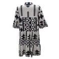 thumbnail image 3 of Women Long Dress  Long Sleeve Button-down Geometric Print Bohe Dress, 3 of 5