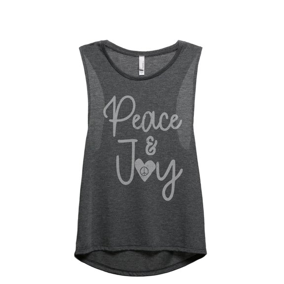Peace And Joy Women's Fashion Sleeveless Muscle Workout Yoga Tank Top Charcoal Grey X-Large