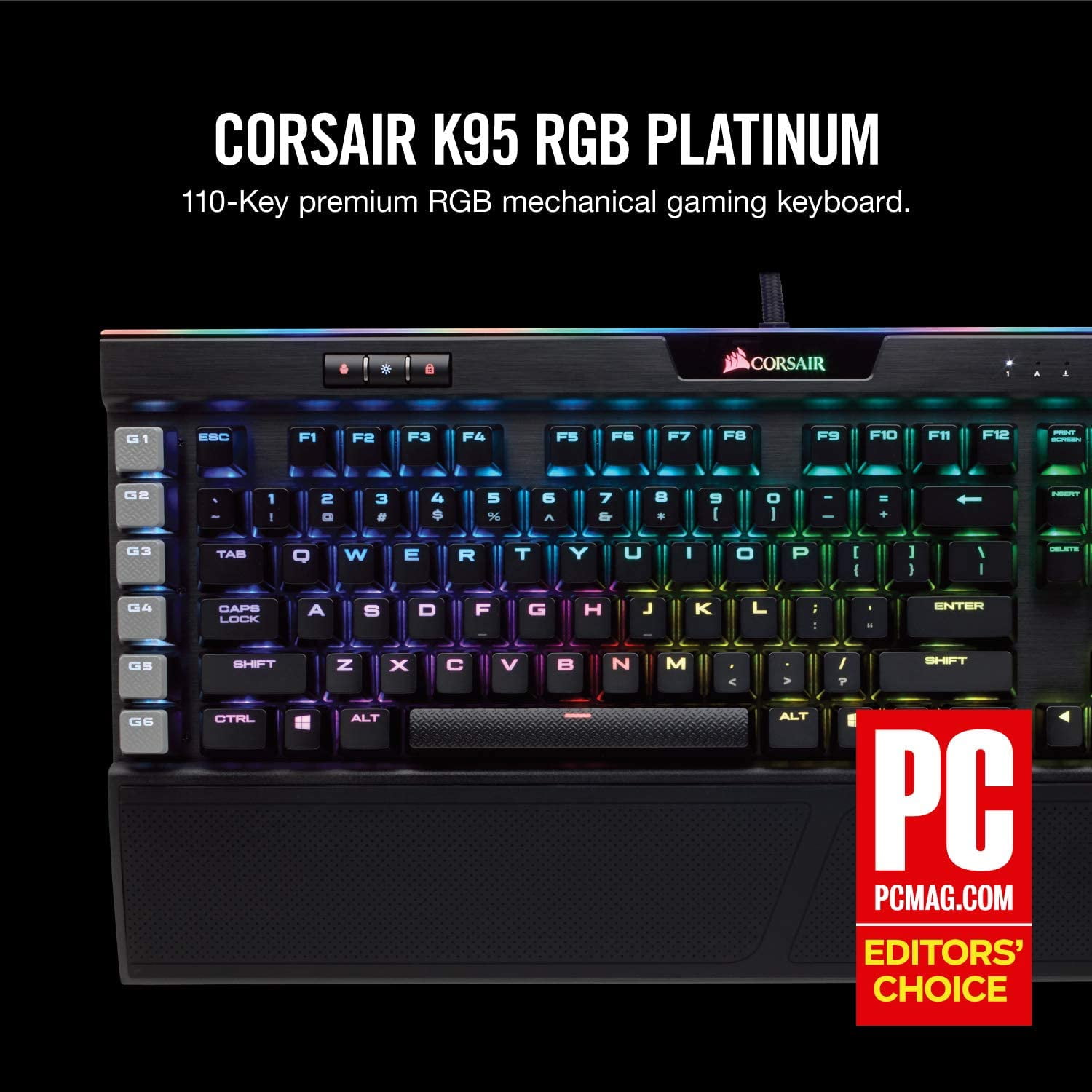 Corsair K95 Rgb Platinum Mechanical Gaming Keyboard Cherry Mx Brown Refurbished Black Walmart Com Walmart Com