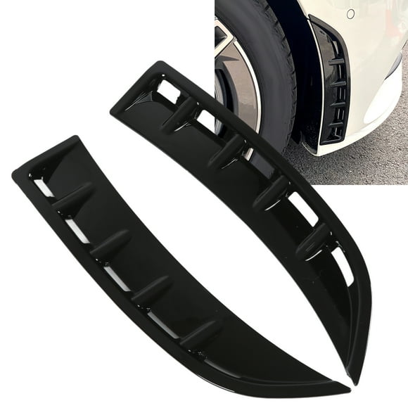 Front Bumper Canard, Sporty Look Glossy Black Bumper Splitter Fins Paint Protection  For Car