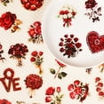 thumbnail image 5 of 56PCS Red Rose Scrapbook Stickers, Waterproof Tiny Aesthetic Self-Adhesive Vintage Scrapbooking Stickers for Junk Journal Supplies, 5 of 5