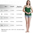 thumbnail image 2 of Green+Black Basic Women's  Satin Silk Tank Top Ladies V-Neck Silky Loose Sleeveless Blouse Tank Shirt, 2 of 11