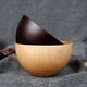 thumbnail image 4 of 2 cuencos de madera de fondo plano para arroz, cuencos de sopa de moda, recipientes para alimentos de cocina, 4 of 6