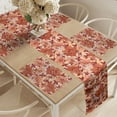 thumbnail image 2 of Ambesonne Floral Table Runner & Placemats, Retro Blossoming Petals Art, Placemat 4 pcs + Runner 14"x90", Burnt Sienna Rust Peach, 2 of 2