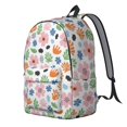 thumbnail image 2 of Pioneer Flower Floral Print Pattern Backpack for School, Cute School Bag with Adjustable Shoulder Straps and Padded Back, 15.7"x11.8"x5.5", 2 of 5
