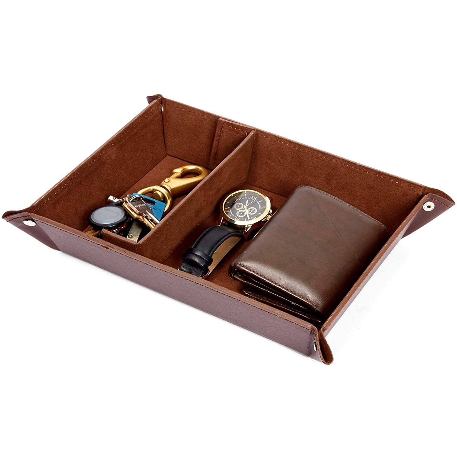 Valet Tray Leather Catchall Jewelry Tray Bedside Tray Key Phone Coin Change Watches and Candy Holder Sundries Entryway Tray,Girl With Blue Hair