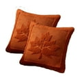 thumbnail image 2 of NWOKYZGH Halloween Plush Pillow Covers 17x17 Set of 2 Maple Leaves Embroidery Throw Pillow Covers Farmhouse Thanksgiving Home Decor Cushion Covers for Couch Sofa Bed, 2 of 5