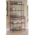 thumbnail image 4 of Mason 5 Tier Free Standing Kitchen Bakers Rack, Black Metal Frame & Marble Wood Center Shelf, Transitional, 4 of 6