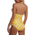 thumbnail image 4 of Traje de baño de una pieza con escote en V profundo, traje de baño de una pieza con cuello halter, traje de baño sin espalda, características de vanguardia, 4 of 6