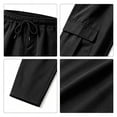 thumbnail image 5 of RUTAYY Men's Cargo Pants Drawstring Waist Side Pockets Multi Pocket Outdoor Casual Trousers Black, 5 of 5