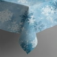 thumbnail image 4 of Light Blue Christmas Snowflake Pattern Rectangle Tablecloth 60"x102",Waterproof Polyester Rectangle Table Cloth, Wipeable Spillproof Polyester Tablecloth for Dining, Camping, Indoor and Outdoor, 4 of 6