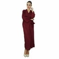thumbnail image 2 of Bimba Women Long Solid Belt Robe Soft Modal Cotton Wrap Round Plain Bath Robe, 2 of 5
