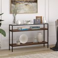 thumbnail image 3 of Henn&Hart 47.63"W Metal/Glass Console Table in Blackened Bronze/Walnut, 3 of 9