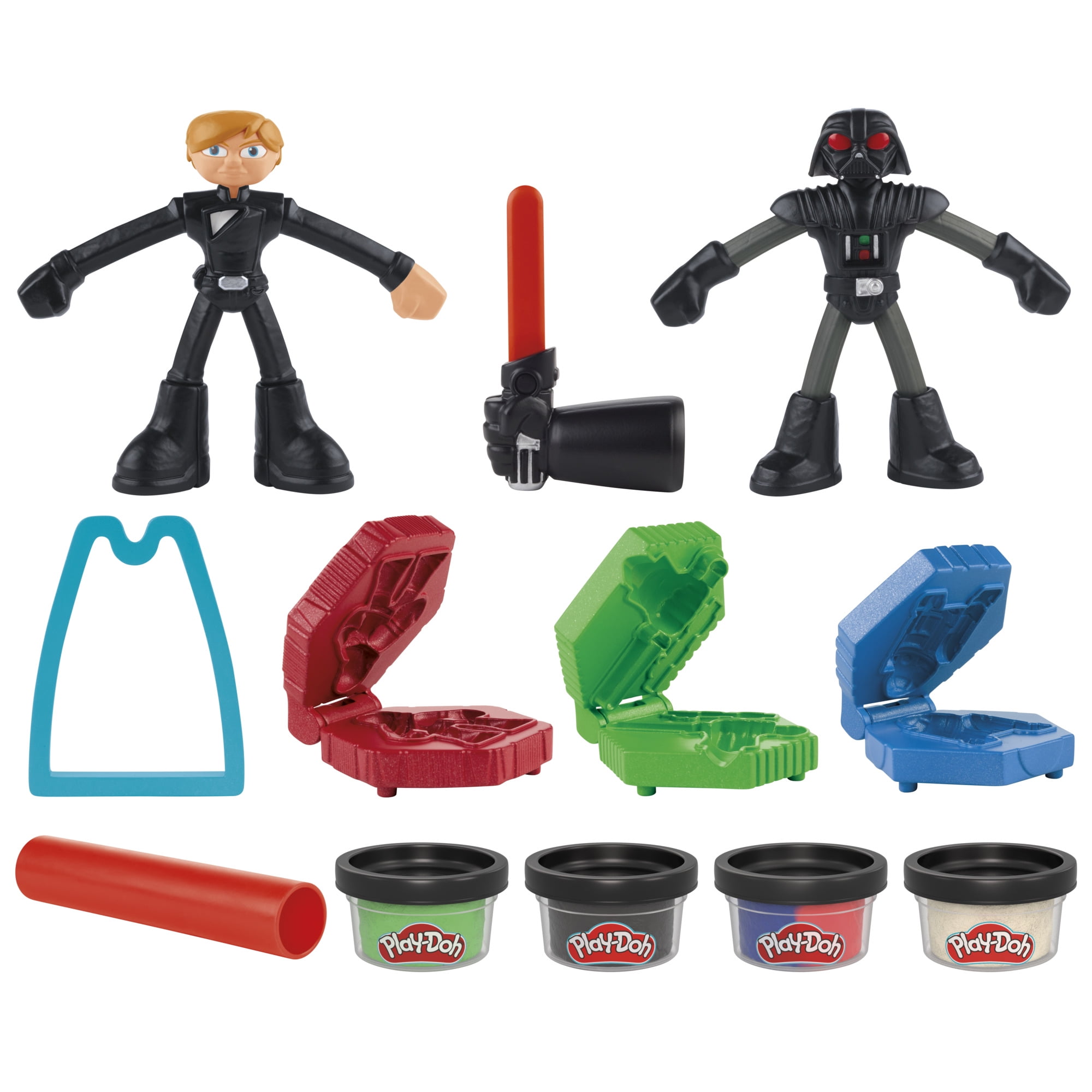 Play-Doh Star Wars Moulage sabre laser, coffret de pâte à modeler avec 2 figurines de 10 cm