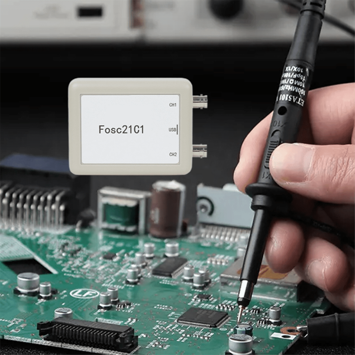 Fosc21C1 2-Channel USB PC Oscilloscope 1Mhz Sampling Rate Portable Oscilloscope MCU Development