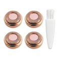 thumbnail image 1 of Cabezales de repuesto para afeitadora depilatoria facial impecable para mujeres, chapado en oro rosa de 18 quilates, paquete de 4, 1 of 5