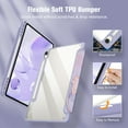 thumbnail image 4 of Fintie Hybrid Slim Case for Samsung Galaxy Tab S10 Lite/ S10 FE/ S9 FE 10.9 Inch/Tab S9 11 Inch with S Pen Holder, Shockproof Cover with Clear Transparent Back Shell, Auto Wake/Sleep, Lilac Marble, 4 of 10