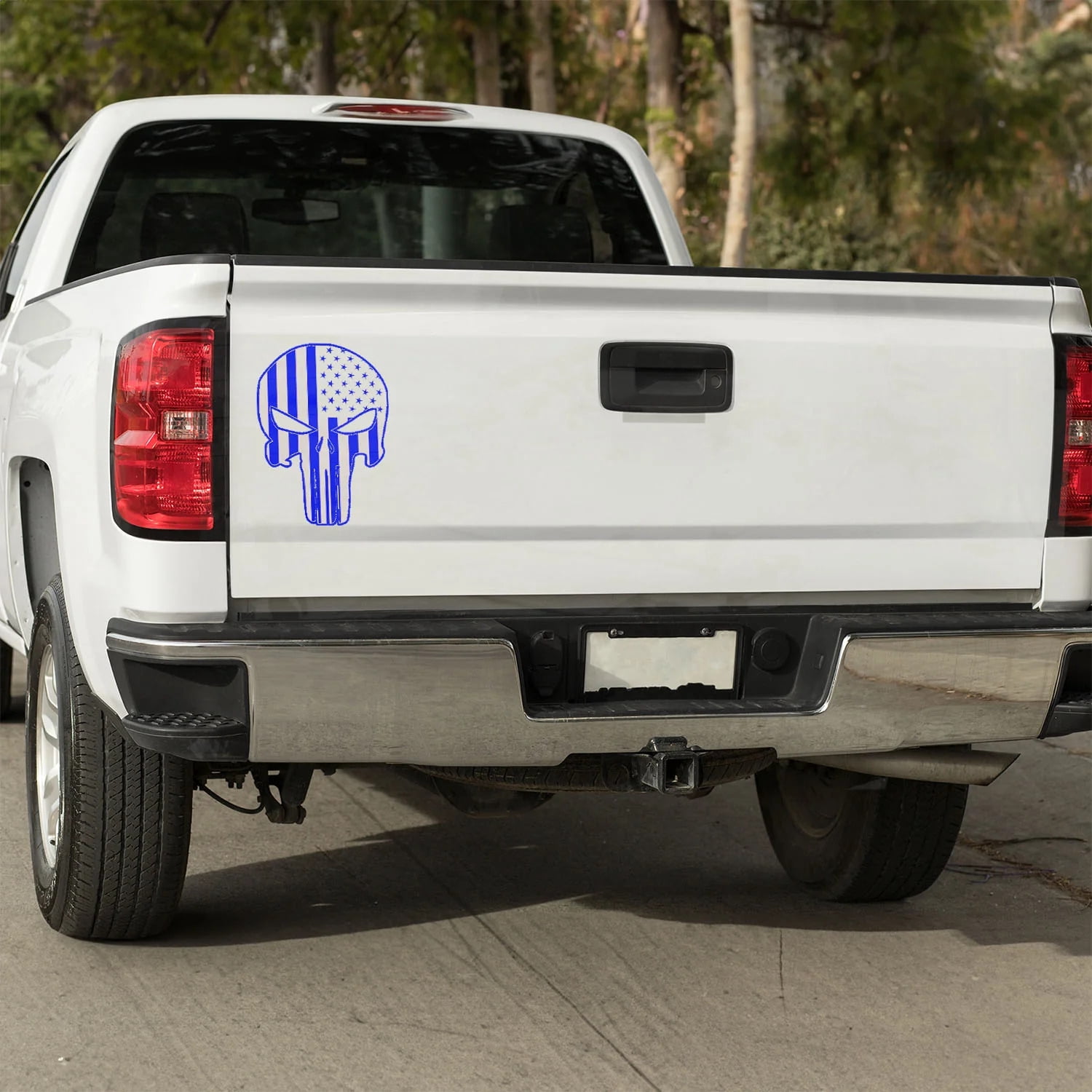 US Flag Skull - Vinyl decal car truck van SUV window decal sticker funny,garage, toolbox,tailgate