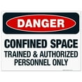 thumbnail image 1 of Danger Confined Space Trained & Authorized Personnel Only Sign, OSHA Danger Sign, 18x24 Corrugated Plastic, 1 of 1