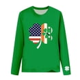 thumbnail image 2 of Craaazy Women's Casual St. Patrick's Day Long Sleeve Crewneck Loose Green Theme T-Shirts Gifts, 2 of 5