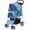Blue, variant on 4 Wheels Pet Stroller Dog Cat Stroller for Small Medium Dog Cats Foldable Carrier Jogger Travel Puppy with Storage Basket and Cup Holder (Black)