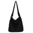 thumbnail image 2 of Bolsa Bolso de hombro de color sólido tejido para mujer Bolso grande con cremallera para mujer (negro) Tmvgtek Para estrenar, 2 of 9