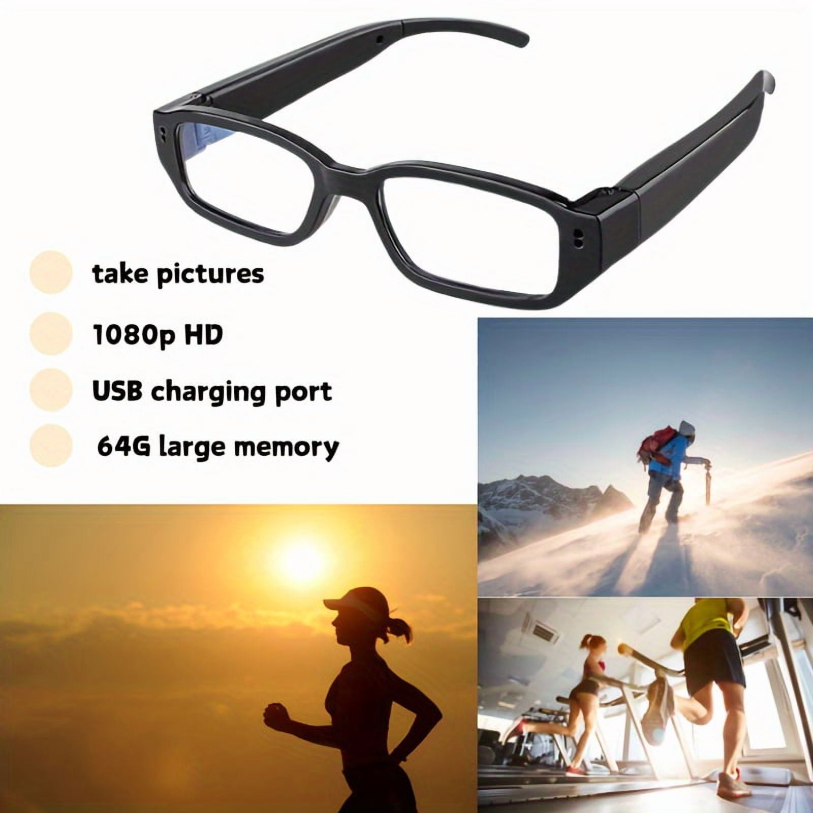 Valentine's Day Gift Smart Glasses 1080P Camera, Fashion Eyewear DV Recorder with Eye Protection, Sports Action Cam for Travel Camping Outdoor Activities
