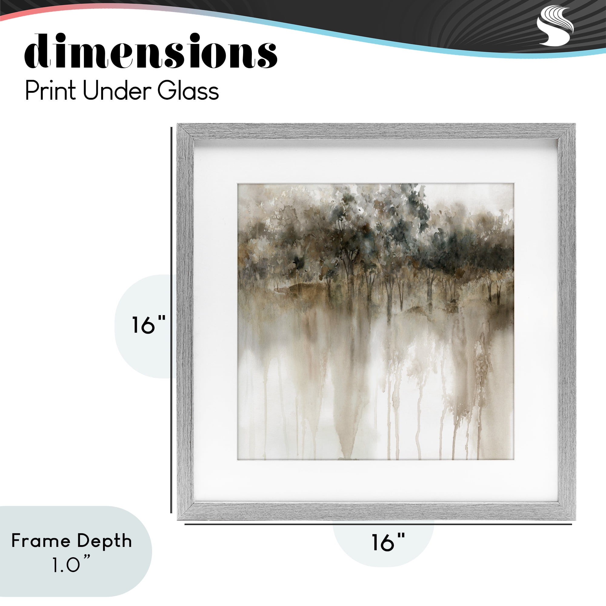Stupell Industries Forest Edge Illusion Gray Framed Print Under Glass, design by Carol Robinson