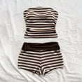 thumbnail image 2 of Stichou 2 Piece Shorts Sets for Women Strapless Striped Tube Crop Tops and High Wasited Shorts 2026 Summer Birthday Outfits Khaki XL, 2 of 6