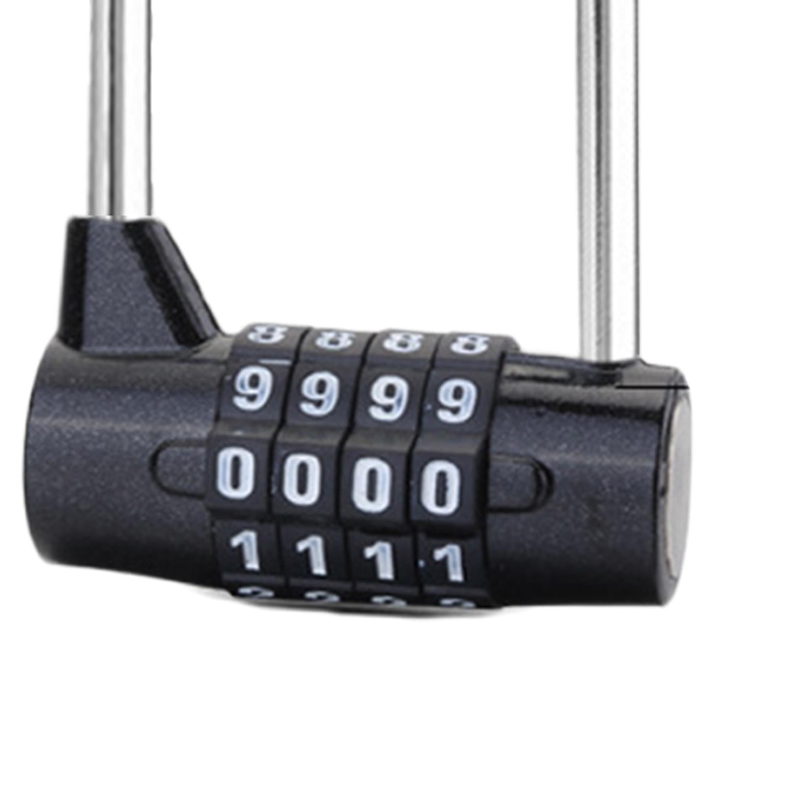 Syenll Waterproof 2.2 Inch Long Shackle 4 Digit Combination Padlock 4 Digital Locker Lock Number Gate Lock For School Gym Locker Black - View #11