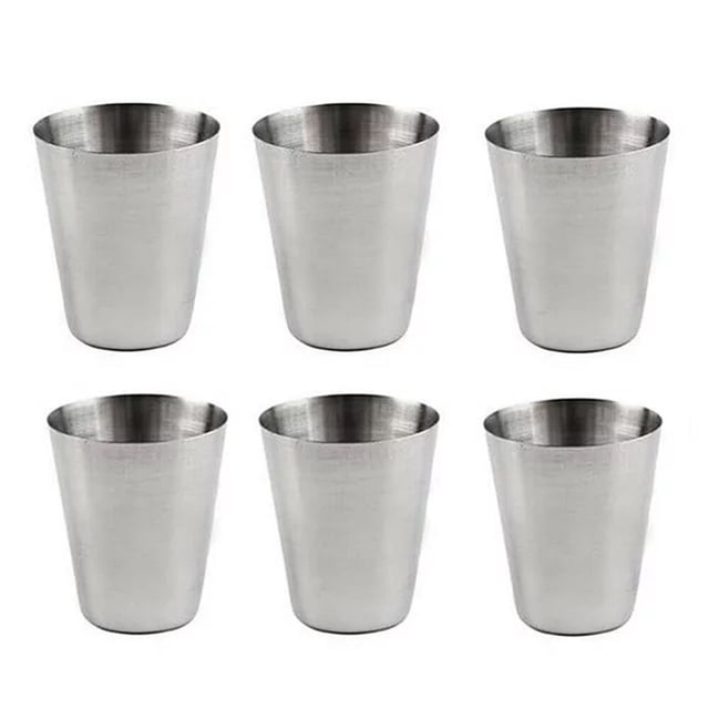6 Pcs Gobelet en Acier Inoxydable 1oz/30ml pour Boisson Café Bière, Gobelet de Voyage