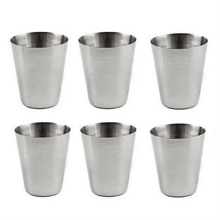 

kaHgKids Glass&Bottle 6Pcs 1oz/30ml Metal Stainless Steel Cup Mug Drink Coffee Beer Tumbler Travel Kitchen Tools and Gadgets Unusual Unique Fun Kitchen Gadgets and Tools