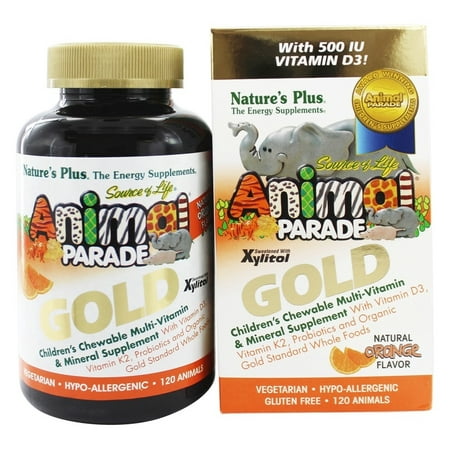 Animal Vitamins - Nature's Plus - Source of Life Animal Parade Gold Children's Chewable Multi-Vitamin & Mineral Natural Orange Flavor - 120 Chewable Tablets