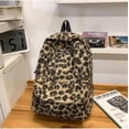 thumbnail image 3 of Fuzzy Cheetah Cute Backpack, Y2k Purse Fleece Chic Bookbag Trendy Aesthetic Coquette Daypack 90s Purse, 3 of 8