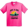 thumbnail image 3 of Inktastic Just a Girl Who Loves Camping Youth T-Shirt, 3 of 5