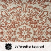Nicole Miller New York Patio Country Azalea Transitional Medallion Indoor/Outdoor Area Rug, Terracotta/Ivory , 6'6x9'2