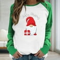thumbnail image 2 of RKSTN Sweat-Shirt de Noël pour Femmes Patchwork Col Rond Imprimé Père Noël Manches Longues Confortable Blouse Régulière, 2 of 5