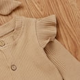 thumbnail image 4 of CNKOO 2Pcs Baby Long Sleeve Ruffled Bodysuit Knit Elastic One-Piece Jumpsuit Bow Headband Girls, 4 of 8
