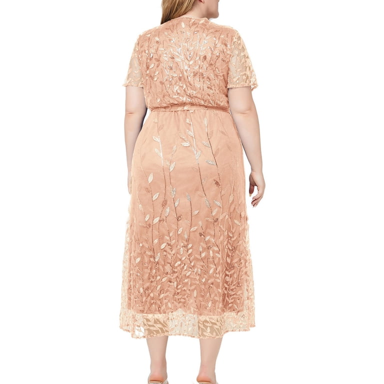 Uppada Womens Plus Size Wedding Guest Dresses Halter Mesh Lace Dress Sleeveless Bodycon Corset Dress Ruched Maxi Dress for Party Club Sales Online