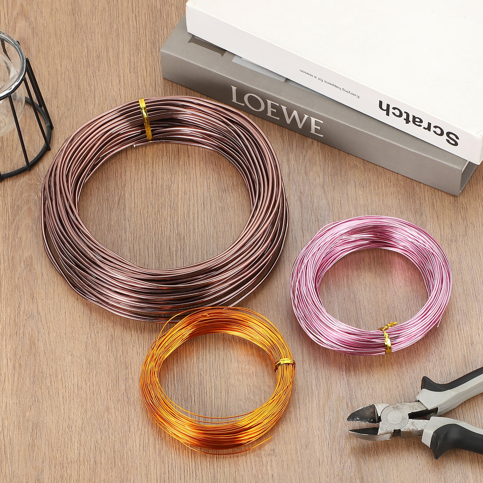 Uxcell 7 Gauge 3.5mm Aluminum Wire, 80 Feet Bendable Metal Craft Armature Wire, Copper Tone